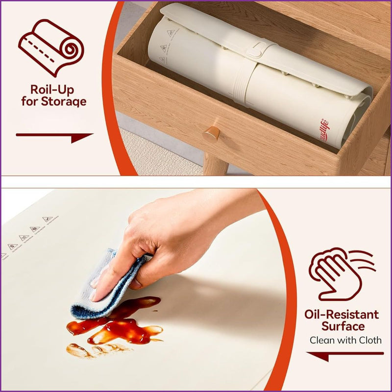 ♨️ Tapis Chauffant Électrique Pliable - Gardez vos plats au chaud !