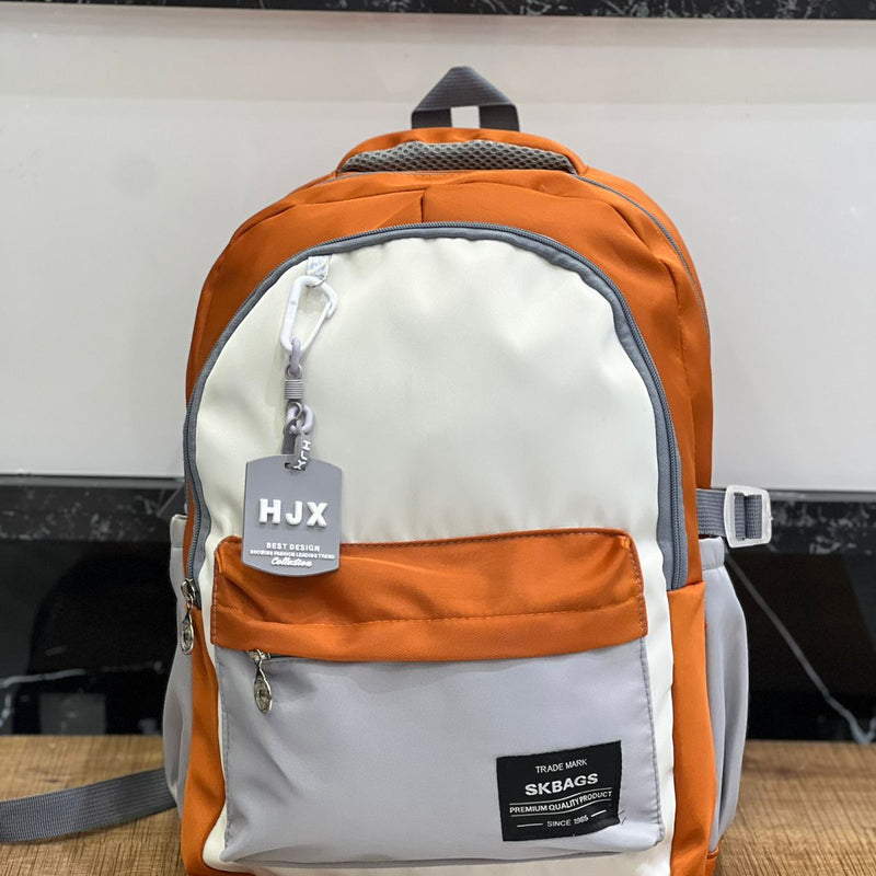 Sac à Dos SKBAGS Multi-Poches Imperméable (Noir/Orange) 🎒🔥 (Sport & Études)