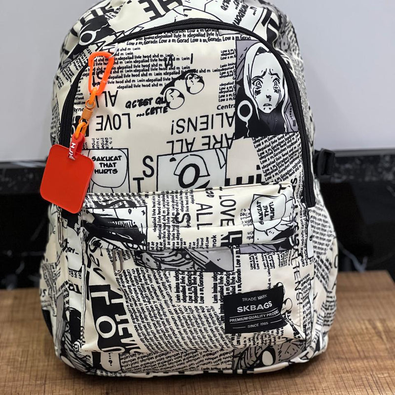 Sac à Dos SKBAGS Multi-Poches Imperméable (Bleu/Blanc) 🎒✨ (Design Moderne & Résistant)