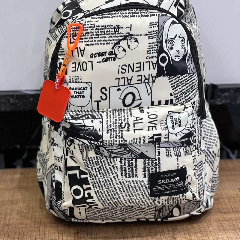 Sac à Dos SKBAGS Multi-Poches Imperméable (Bleu/Blanc) 🎒✨ (Design Moderne & Résistant)