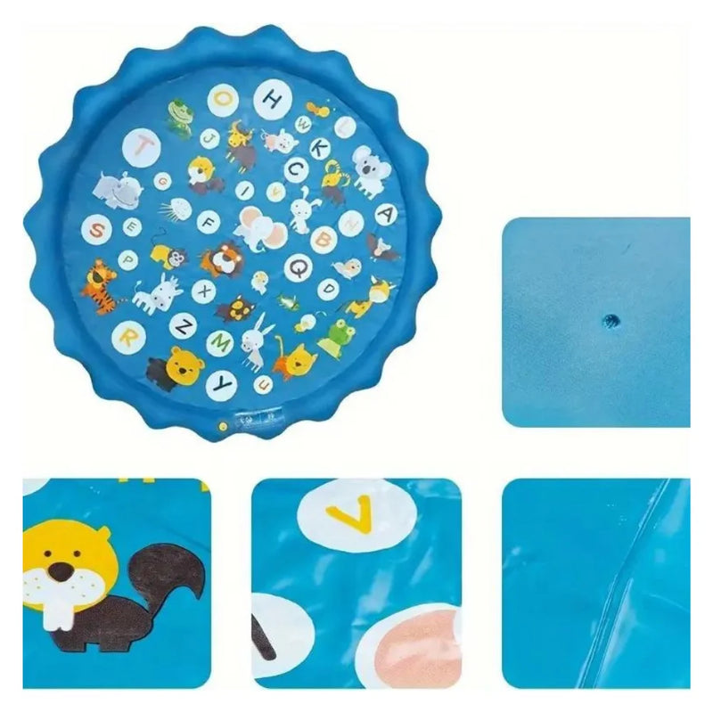 Tapis de Jeu d'Eau & Fontaine Gonflable 1.58m ☀️🌊 (Spécial Été Enfants)