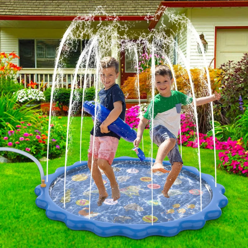 Tapis de Jeu d'Eau & Fontaine Gonflable 1.58m ☀️🌊 (Spécial Été Enfants)