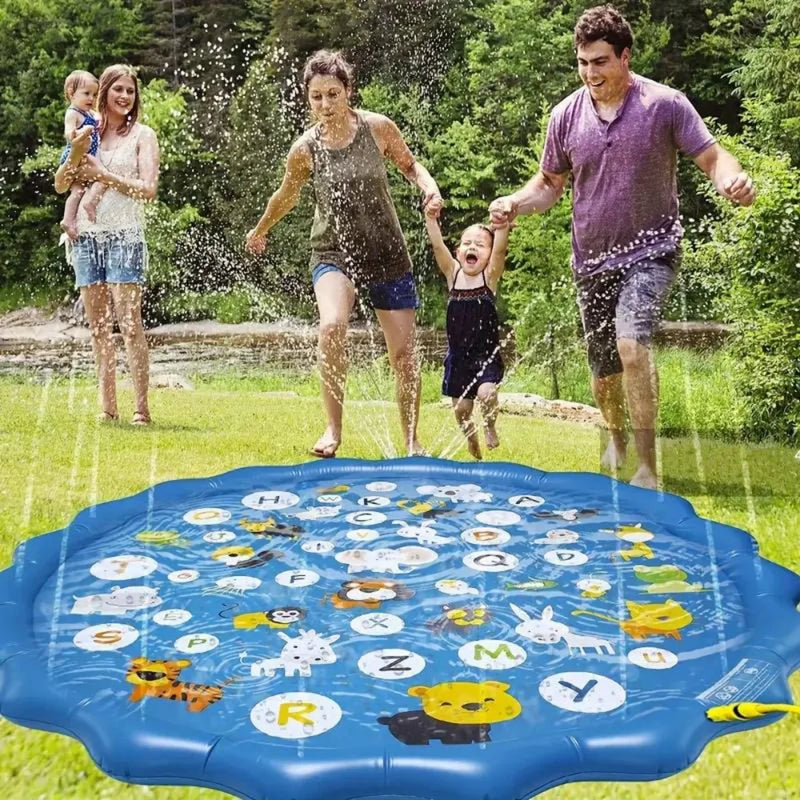 Tapis de Jeu d'Eau & Fontaine Gonflable 1.58m ☀️🌊 (Spécial Été Enfants)