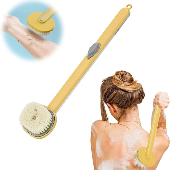 Brosse de Bain Exfoliante 2-en-1 avec Manche Long 🛁✨ (Massage & Nettoyage Dos)