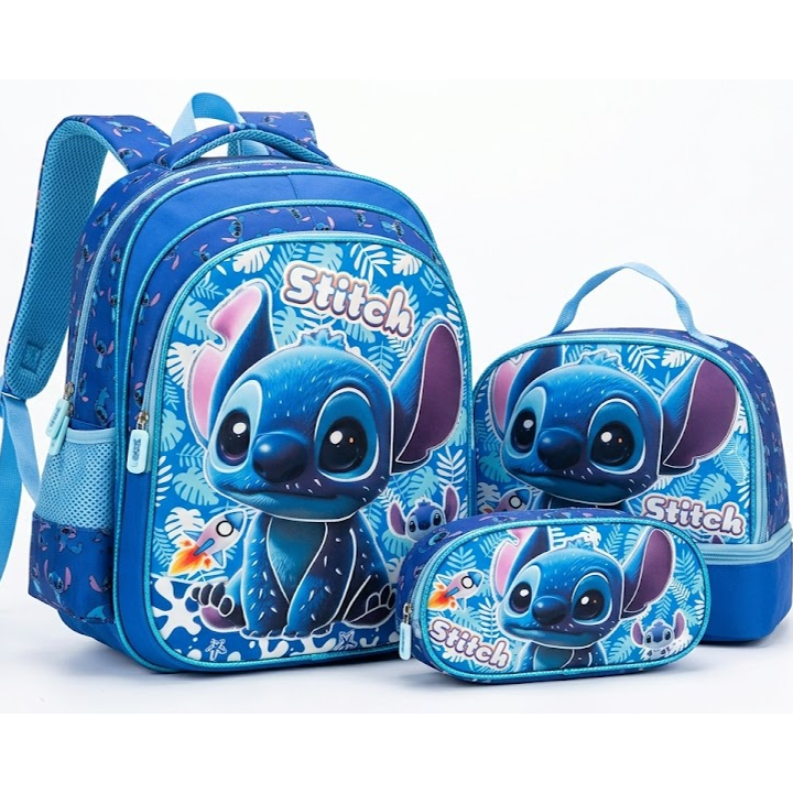 Pack Scolaire 3-en-1 Disney Stitch 🌺🎒 (Cartable + Sac Repas + Trousse Assortie)